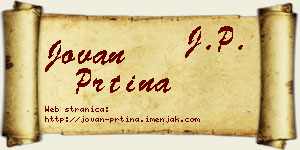 Jovan Prtina vizit kartica